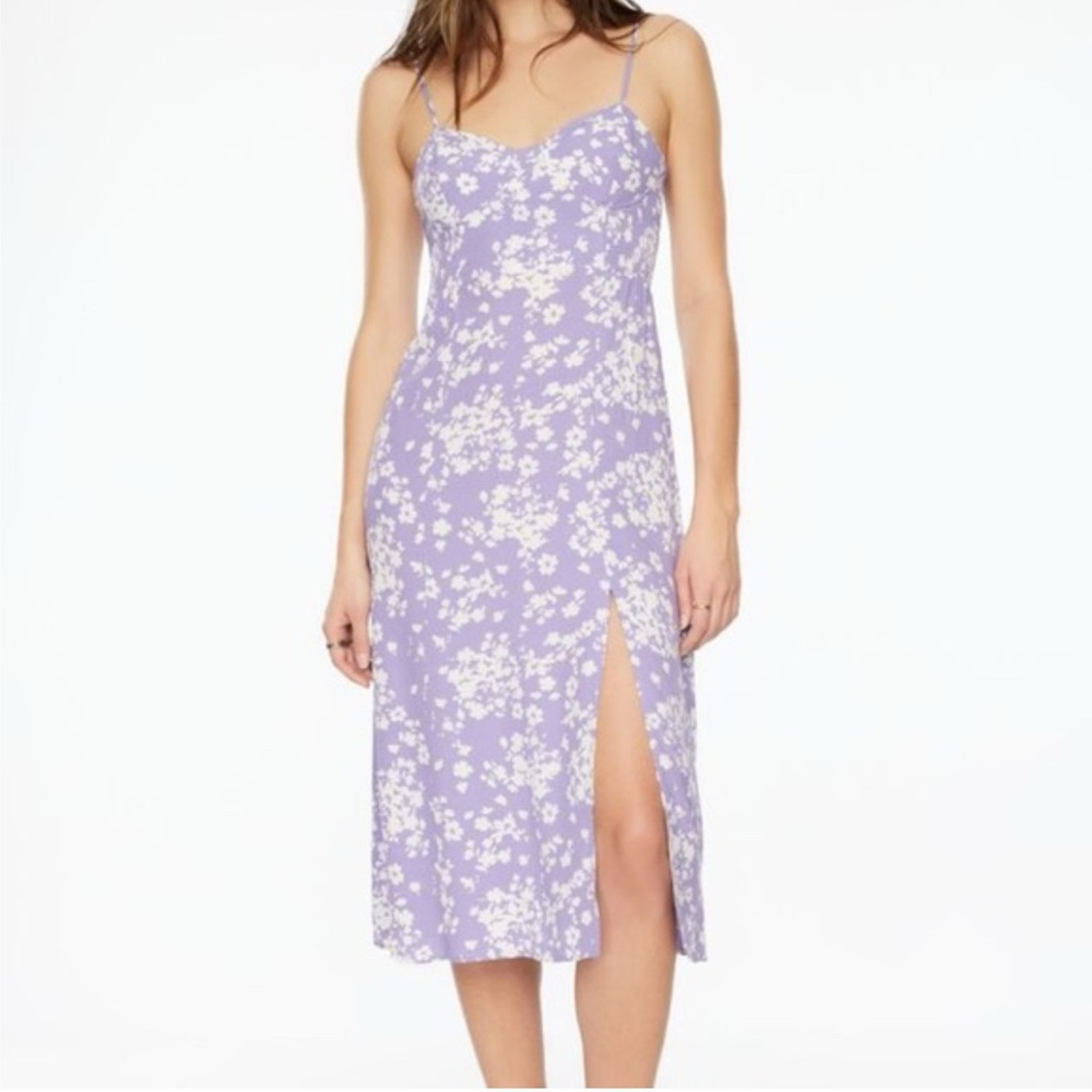 Dynamite lilac summer floral midi dress